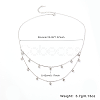 Rhodium Plated 925 Sterling Silver Micro Pave Clear Cubic Zirconia Double Layer Necklaces MG0607-4