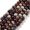 Natural Mexican Red Laguna Lace Agate Round Beads Strands G-NH0005-A31-03-1
