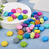 48Pcs 12 Colors Flower Food Grade Eco-Friendly Silicone Beads SIL-TA0001-50-15