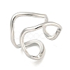 Non-Tarnish 304 Stainless Steel Irregular Open Cuff Ring for Women RJEW-A043-26P-1