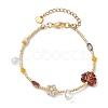 Glass Seed & Plastic Pearl Beaded Bracelet for Women BJEW-JB09687-1