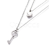 304 Stainless Steel Double Layer Necklaces NJEW-I240-03-3