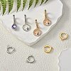 8Pcs 2 Colors Brass Huggie Hoop Earring Findings KK-SZ0005-36-5