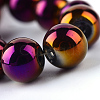 Electroplate Transparent Glass Beads Strands X-EGLA-Q062-8mm-D06-4