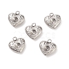 304 Stainless Steel Heart Charms Rhinestone Settings X-STAS-E083-13P-3