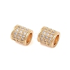 Brass Micro Pave Clear Cubic Zirconia European Beads KK-B100-013G-2