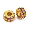 Rack Plating Brass Micro Pave Cubic Zirconia Spacer Beads KK-F089-36G-02-1