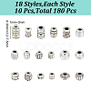 HOBBIESAY 180Pcs 18 Styles Tibetan Style Alloy Beads FIND-HY0003-54-2