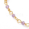 Faceted Round Natural Gemstone Beaded Anklets AJEW-AN00360-3