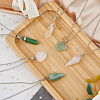 FIBLOOM 6Pcs 6 Styles Natural Rose Quartz & Green Aventurine Pendant Necklaces Set with Alloy Chains NJEW-FI0001-13-5