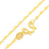 925 Sterling Silver Dapped Chain Necklaces NJEW-C052-13G-2