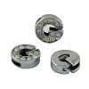 Alloy Initial Slide Charms with Grade A Rhinestones ALRI-R032-G-FF-1