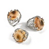 Half Round Natural Shell Finger Rings RJEW-P128-05P-1