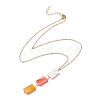 Natural Shell Rectangle Pendant Necklace with 304 Stainless Steel Chains for Women NJEW-C016-14G-2