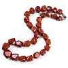 Natural Red Jasper Nuggets Beaded Necklaces for Women Men NJEW-K388-01L-1