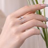 Anti-Tarnish Clear Cubic Zirconia Heart Moon Cuff Ring RJEW-Q814-08P-2