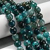 Faceted Natural Dragon Veins Agate Beads Strands G-F447-12mm-P07-2