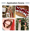 Beadthoven 100Pcs 5 Style Christmas Themed Dyed Natural Wooden Beads WOOD-BT0001-07-7