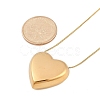 304 Stainless Steel Heart Pendant Round Snake Chain Necklaces for Women NJEW-B122-01G-01-5