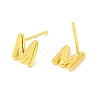 Brass Hollow Out Initial Letter Stud Earrings for Women EJEW-A044-01G-M-2