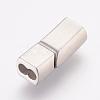 304 Stainless Steel Magnetic Clasps with Glue-in Ends STAS-K145-31P-2