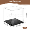 Square Transparent Acrylic Minifigure Collections Display Case with Black Base ODIS-WH0099-19-2