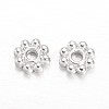 Alloy Daisy Spacer Beads TIBEB-S039-064S-RS-1