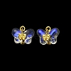 Light Gold Tone Alloy with Glass Charms PALLOY-Q457-01G-02-2