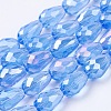 Electroplate Glass Beads Strands X-EGLA-D015-15x10mm-10-3