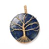 Natural Lapis Lazuli Pendants PALLOY-JF00924-01-1