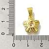 Flower Rack Plating Brass Micro Pave Cubic Zirconia Pendant KK-H485-01G-05-3