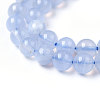 Grade A Natural Blue Agate Beads Strands G-F222-29-6mm-1-2