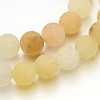 Frosted Round Natural Yellow Aventurine Bead Strands X-G-J338-06-8mm-1