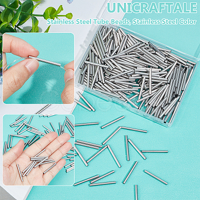 Unicraftale 300Pcs 304 Stainless Steel Tube Beads STAS-UN0056-59-1