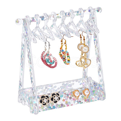 PandaHall Elite 1 Set Transparent Acrylic Earring Display Stands EDIS-PH0001-31-1