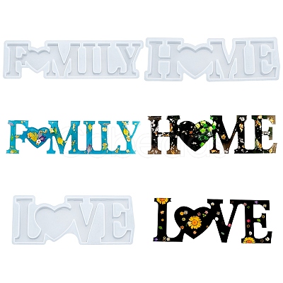 Gorgecraft Word Family Silicone Molds DIY-GF0002-51-1