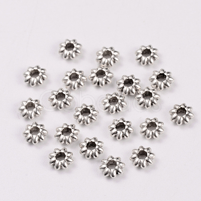 Tibetan Style Alloy Flower Spacer Beads TIBEB-0885-AS-LF-1