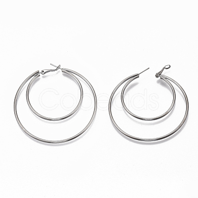 Brass Hoop Earring KK-Q762-024B-1