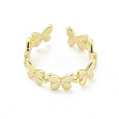 Long-Lasting Plated Brass Cuff Rings RJEW-I103-085G-1