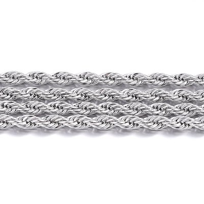 Tarnish Resistant 304 Stainless Steel Rope Chains CHS-H020-04P-1