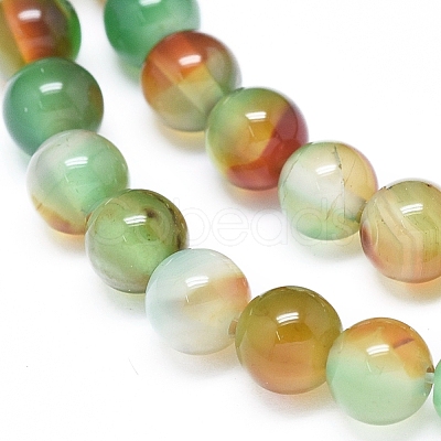Natural Peacock Agate Beads Strands G-D0005-22-6mm-1