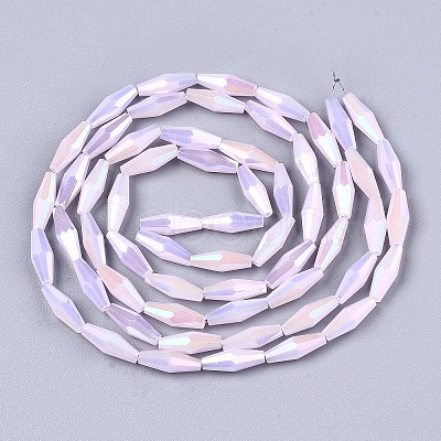 Electroplate Glass Beads Strands X-EGLA-S194-03A-B05-1