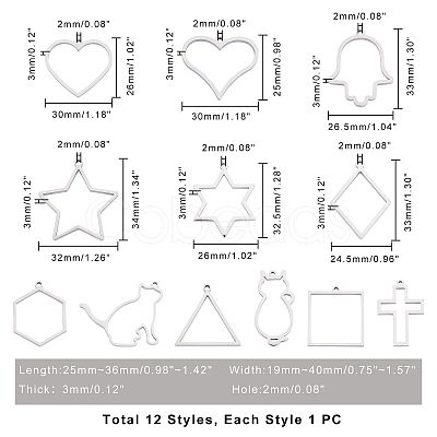 Unicraftale 304 Stainless Steel Open Back Bezel Pendants STAS-UN0016-21P-1