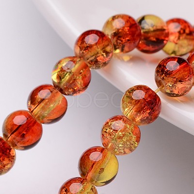 Crackle Glass Beads Strands X-CCG-Q002-6mm-10-1