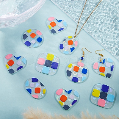 16Pcs 4 Style Transparent Acrylic Pendants KY-SZ0001-32-1