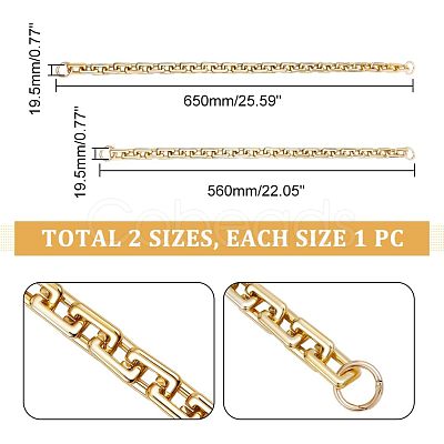 CHGCRAFT 2Pcs 2 Style CCB Plastic Rectangle Cross Chain Bag Straps AJEW-CA0003-30-1