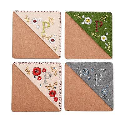 4Pcs Letter Personalized Hand Embroidered Corner Bookmarks JX587P-1