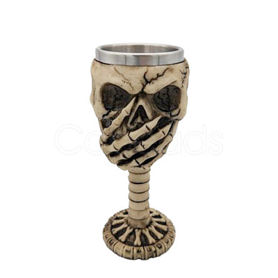 Halloween 304 Stainless Steel 3D Skull Mug SKUL-PW0001-025A-03-1