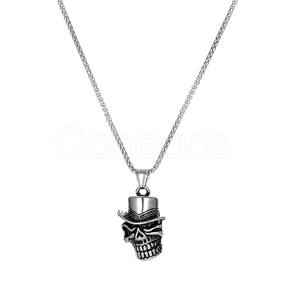 Skull Stainless Steel Pendant Necklaces for Men BV6078-2-1