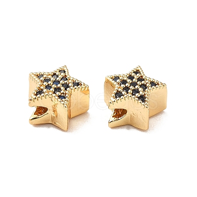 Brass Micro Pave Cubic Zirconia Beads KK-M233-50G-1